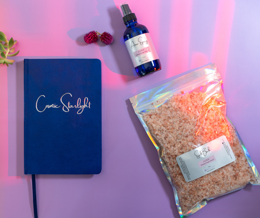 Love Energy Reset Gift Set: Guided Journal, Aura Spray, & Bath Salt Bundle