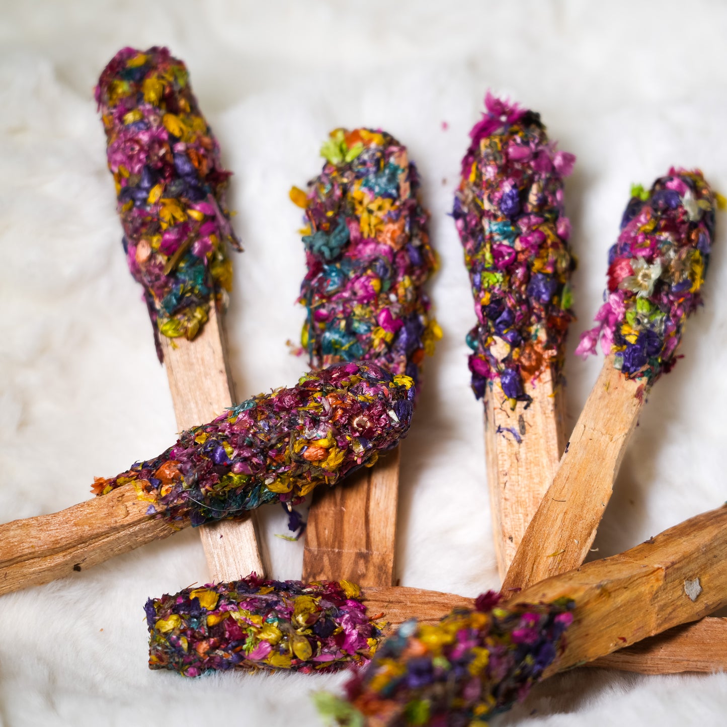 7 Chakra Flower Dipped Palo Santo