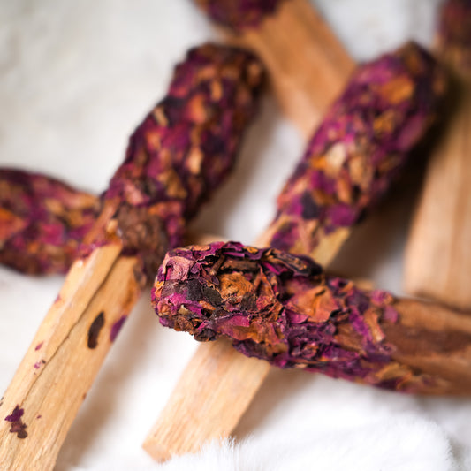 Dipped Red Rose Palo Santo